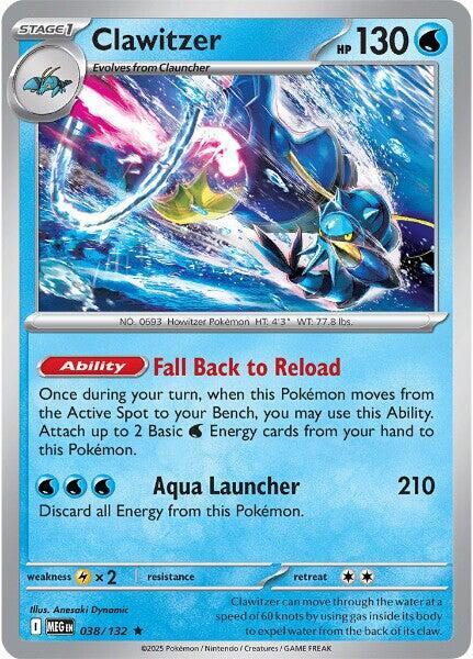 Clawitzer - 038/132 038/132 Rare Mega Evolution Pokémon card