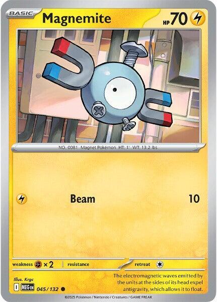 Magnemite 045/132 Common Mega Evolution Pokémon card