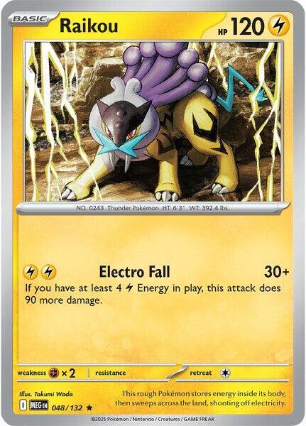 Raikou 048/132 Rare Mega Evolution Pokémon card