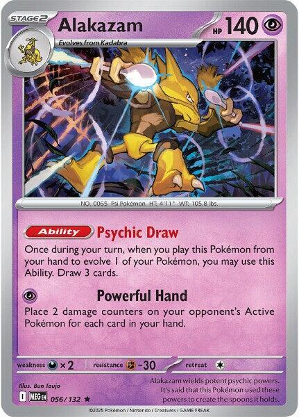 Alakazam 056/132 Rare Mega Evolution Pokémon card