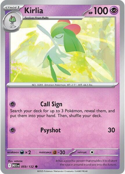 Kirlia 059/132 Common Mega Evolution Pokémon card