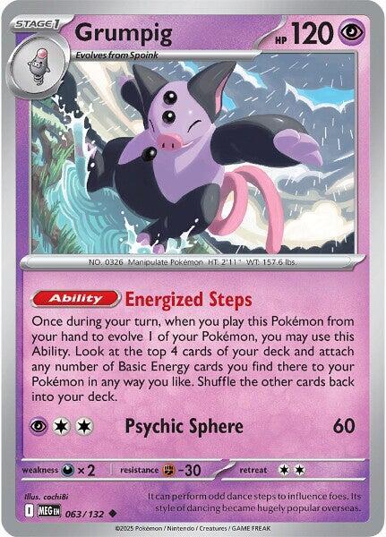 Grumpig 063/132 Uncommon Mega Evolution Pokémon card