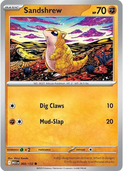 Sandshrew 068/132 Common Mega Evolution Pokémon card