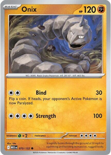 Onix 070/132 Common Mega Evolution Pokémon card