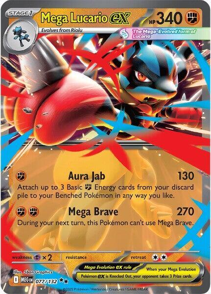 Mega Lucario ex - 077/132 077/132 Double Rare Mega Evolution Pokémon card