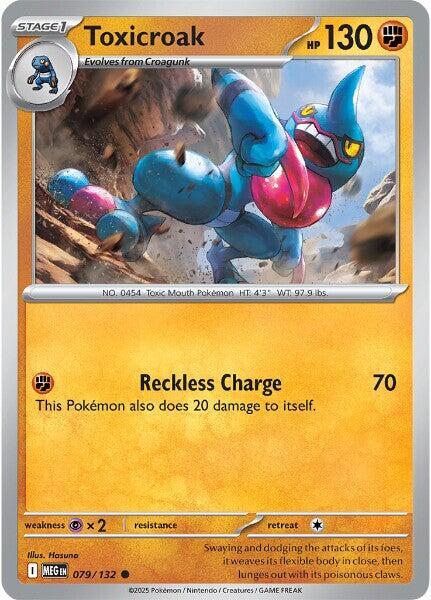 Toxicroak 079/132 Common Mega Evolution Pokémon card