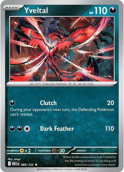Yveltal 088/132 Rare Mega Evolution Pokémon card