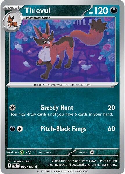Thievul 090/132 Common Mega Evolution Pokémon card