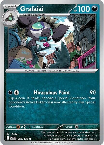 Grafaiai 092/132 Common Mega Evolution Pokémon card