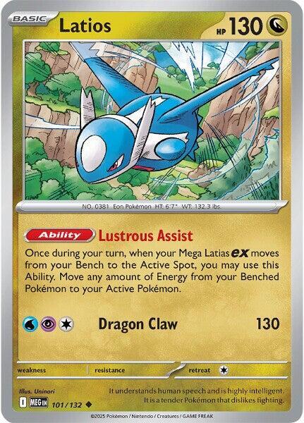 Latios 101/132 Uncommon Mega Evolution Pokémon card