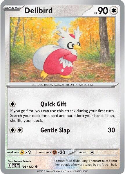 Delibird - 105/132 105/132 Common Mega Evolution Pokémon card