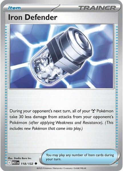 Iron Defender 118/132 Uncommon Mega Evolution Pokémon card
