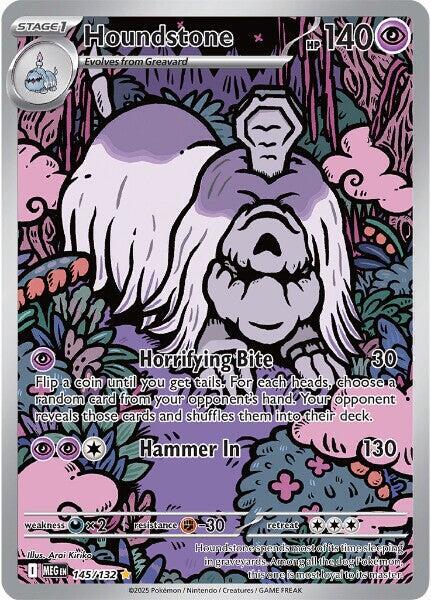 Houndstone - 145/132 145/132 Illustration Rare Mega Evolution Pokémon card