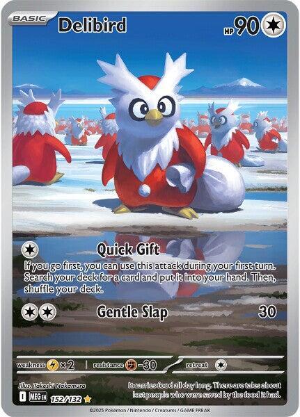 Delibird - 152/132 152/132 Illustration Rare Mega Evolution Pokémon card