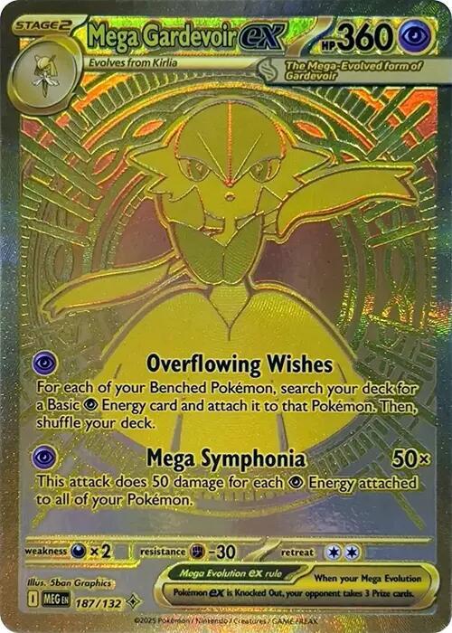Mega Gardevoir ex - 187/132 Holo Rare ME01: Mega Evolution