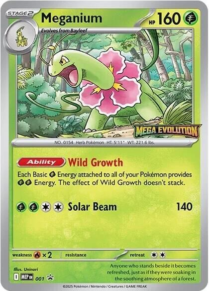 Meganium - 001 1 Promo Mega Evolution Promo Pokémon card