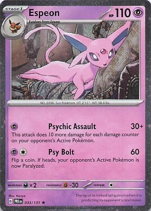 Espeon - 033/131 (Cosmos Holo) 033/131 Rare Miscellaneous Cards & Products Pokémon card