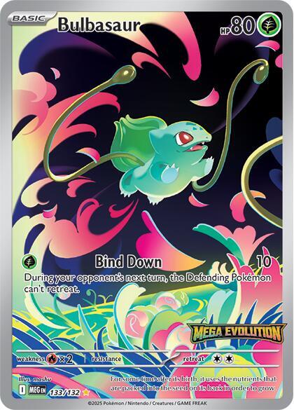 Bulbasaur - 133/132 (Mega Evolution Stamped) 133/132 Illustration Rare Miscellaneous Cards & Products Pokémon card