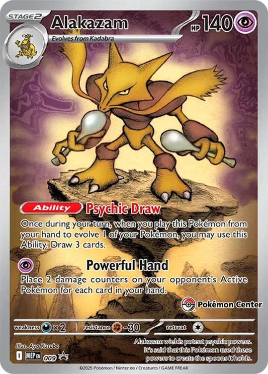 Alakazam - 009 (Pokemon Center Exclusive) 9 Promo Mega Evolution Promo Pokémon card