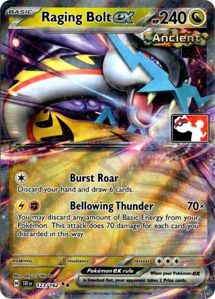 Raging Bolt ex - 123/162 123/162 Double Rare Prize Pack Series Cards Pokémon card
