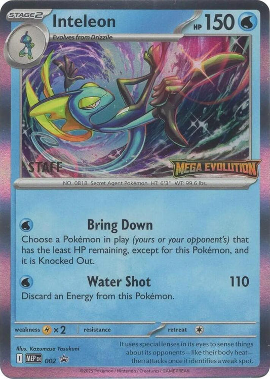 Inteleon - 002 [Staff] 2 Promo Mega Evolution Promo Pokémon card