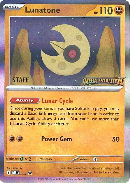 Lunatone - 004 [Staff] 4 Promo Mega Evolution Promo Pokémon card