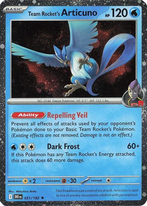 Team Rocket's Articuno - 051/182 (Cosmos Holo) 051/182 Promo Miscellaneous Cards & Products Pokémon card