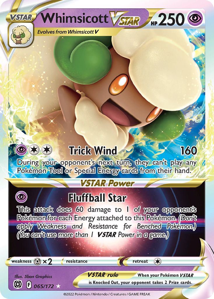 Whimsicott VSTAR 065/172 Rare Holo VSTAR Brilliant Stars