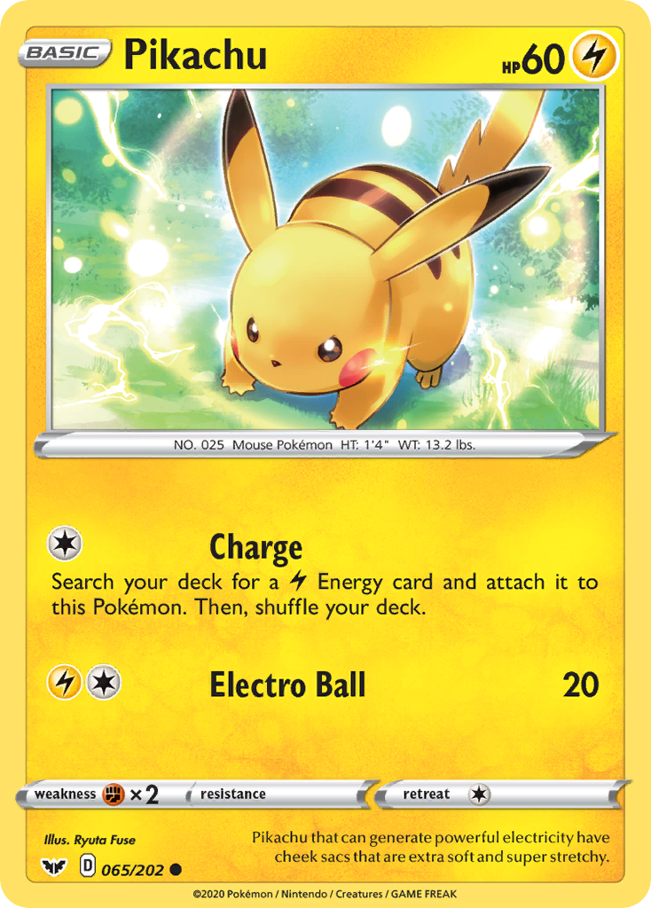 Pikachu 065/202 Common Sword & Shield