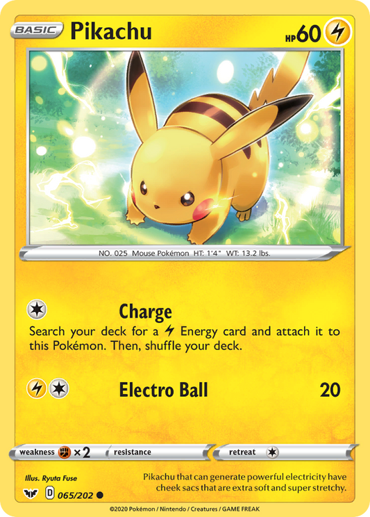 Pikachu 065/202 Common Sword & Shield