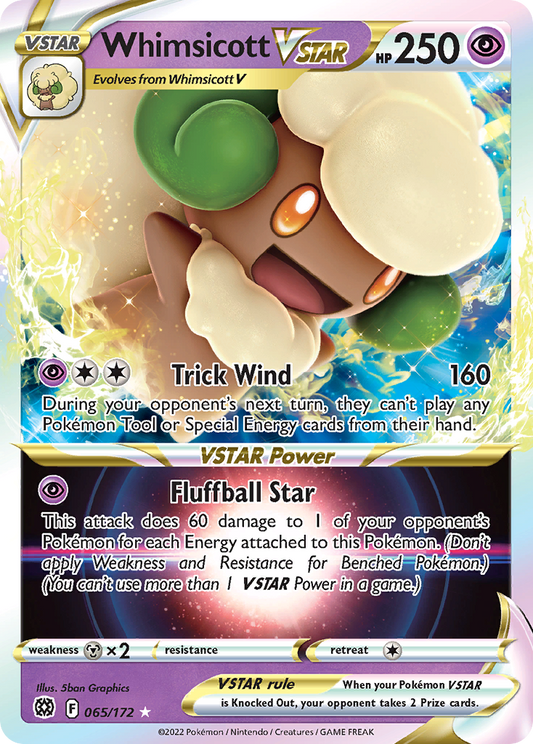 Whimsicott VSTAR 065/172 Rare Holo VSTAR Brilliant Stars