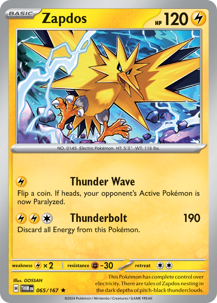 Zapdos 065/167 Rare Twilight Masquerade