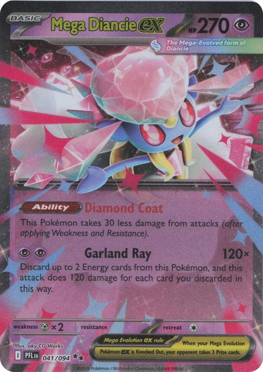 Mega Diancie ex 041/094 Double Rare Phantasmal Flames Pokémon card