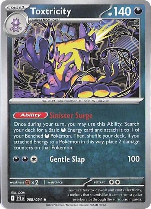 Toxtricity 068/094 Rare Phantasmal Flames Pokémon card