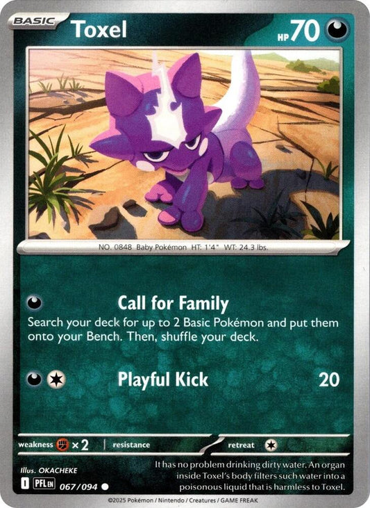 Toxel 067/094 Common Phantasmal Flames Pokémon card