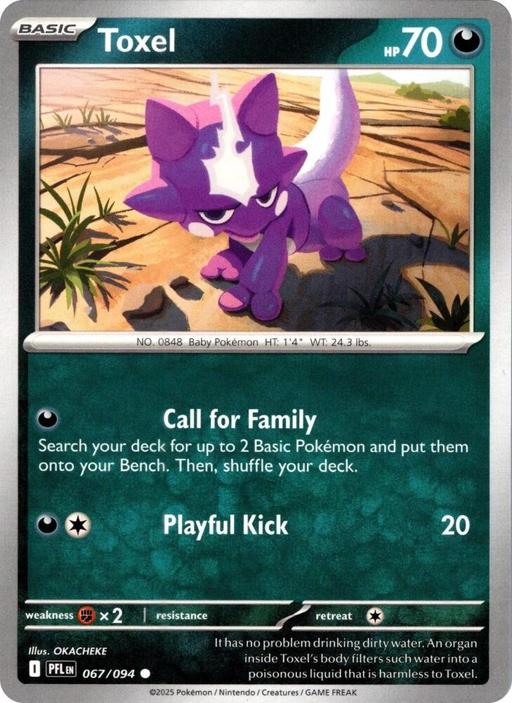Toxel 067/094 Common Phantasmal Flames Pokémon card