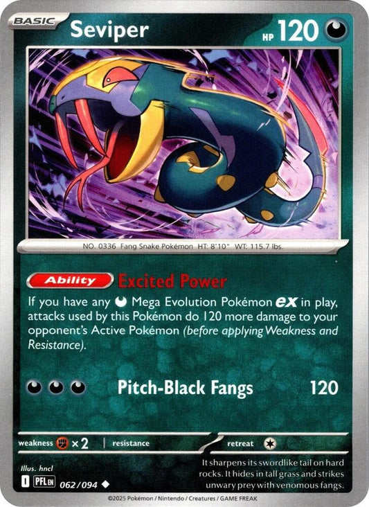 Seviper 062/094 Uncommon Phantasmal Flames Pokémon card