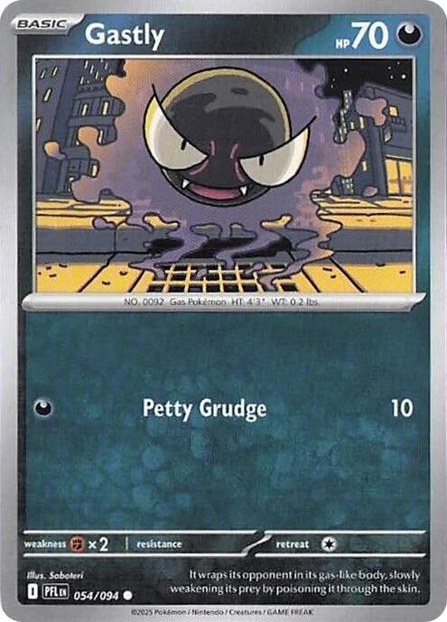 Gastly 054/094 Common Phantasmal Flames Pokémon card