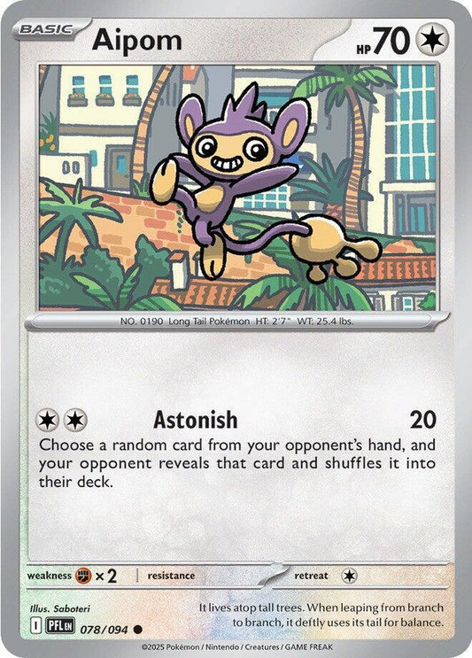 Aipom 078/094 Common Phantasmal Flames Pokémon card