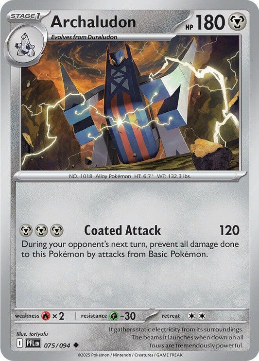 Archaludon 075/094 Uncommon Phantasmal Flames Pokémon card