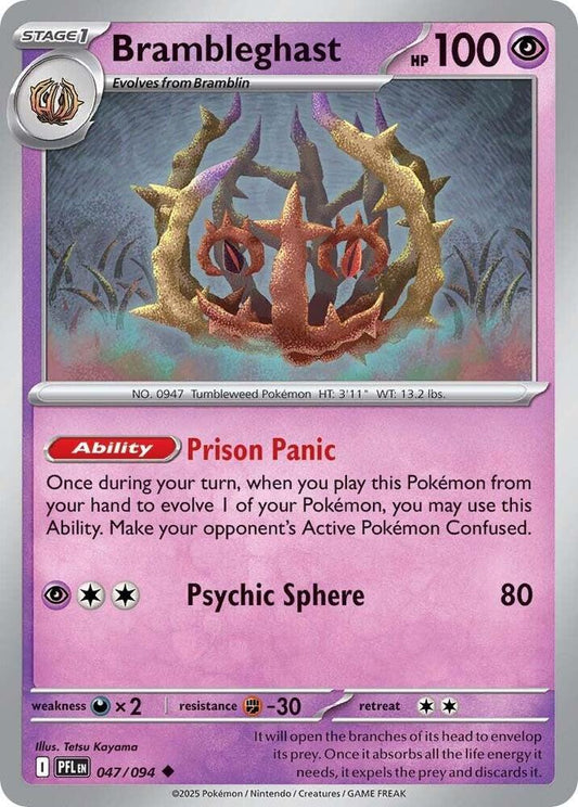 Brambleghast 047/094 Uncommon Phantasmal Flames Pokémon card