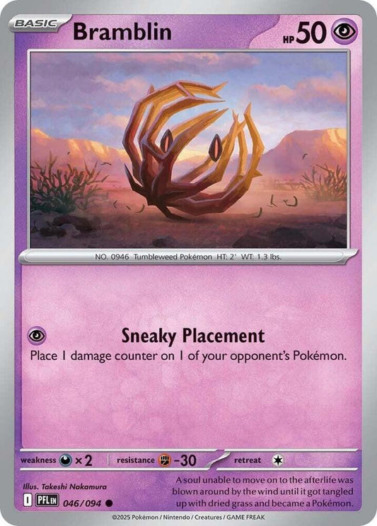 Bramblin 046/094 Common Phantasmal Flames Pokémon card