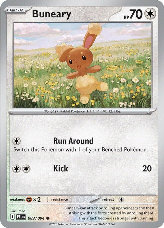 Buneary 083/094 Common Phantasmal Flames Pokémon card
