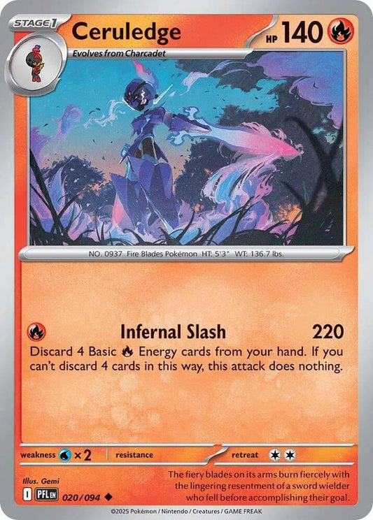 Ceruledge 020/094 Uncommon Phantasmal Flames Pokémon card
