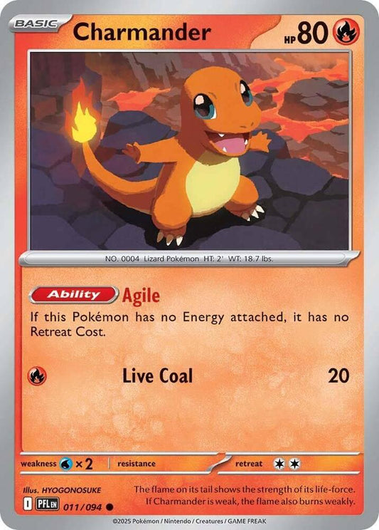Charmander 011/094 Common Phantasmal Flames Pokémon card