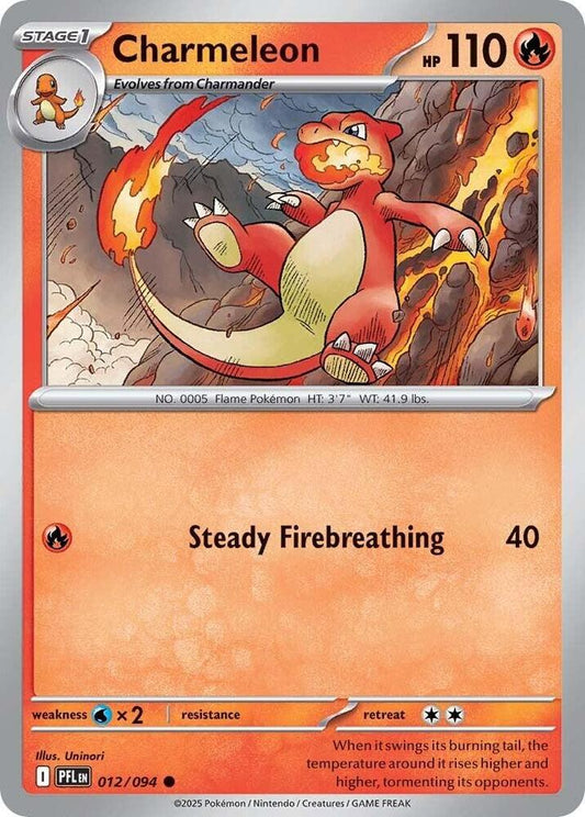 Charmeleon 012/094 Common Phantasmal Flames Pokémon card