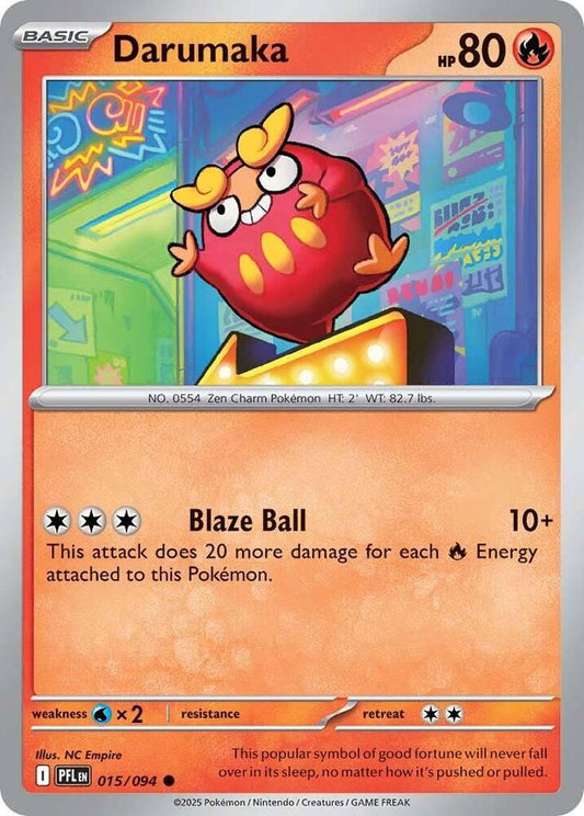 Darumaka 015/094 Common Phantasmal Flames Pokémon card
