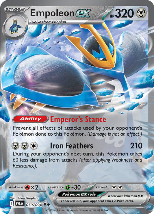 Empoleon ex - 070/094 070/094 Double Rare Phantasmal Flames Pokémon card