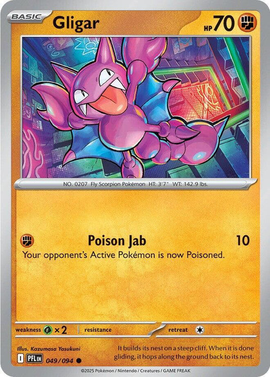 Gligar 049/094 Common Phantasmal Flames Pokémon card