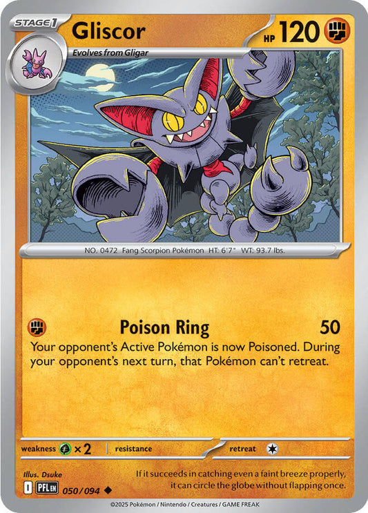Gliscor 050/094 Uncommon Phantasmal Flames Pokémon card